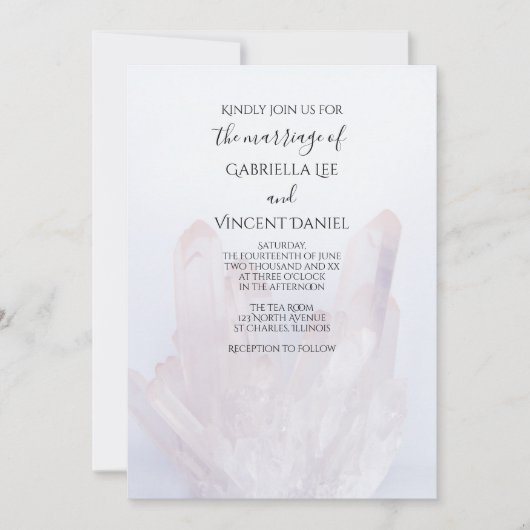 Licht lavender Paarse Crystals Weddenschap Kaart (Voorkant)