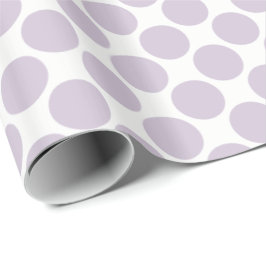 Licht lavender Polka Dots op White Cadeaupapier