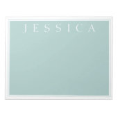 Licht Leigrijs Blauw | Uw Naam Notitieblok (Voorkant)