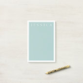 Licht Leigrijsblauw | Uw naam Post-it® Notes (Op bureau)