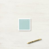 Licht Leigrijsblauw | Uw naam Post-it® Notes (Op bureau)