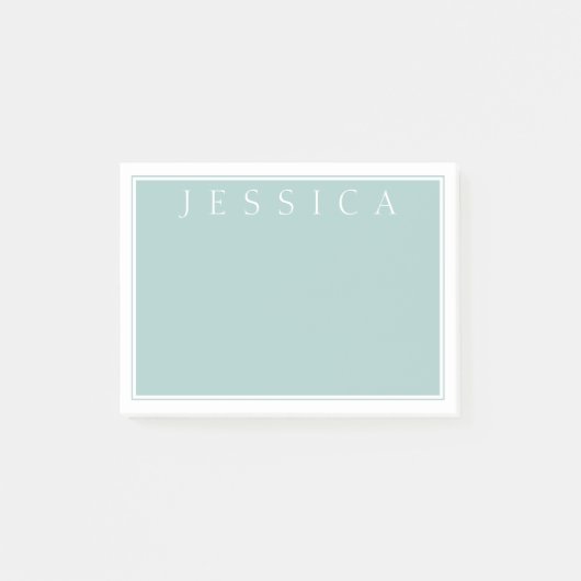 Licht Leigrijsblauw | Uw naam Post-it® Notes (Voorkant)