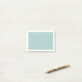 Licht Leigrijsblauw | Uw naam Post-it® Notes (Op bureau)