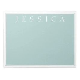 Licht Leiste Blau Grijs | Uw Naam Notitieblok