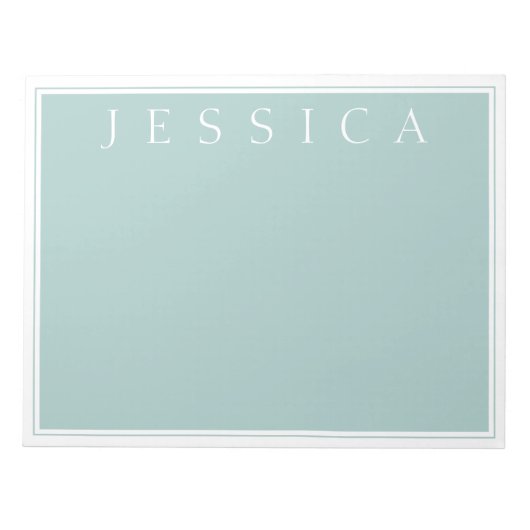 Licht leiste blauw grijs | Uw naam Notitieblok (Voorkant)