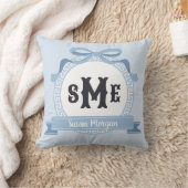 Licht Leiste Blauw Omgekeerde Griekse Sleutel Boog Kussen (Deken)