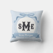 Licht Leiste Blauw Omgekeerde Griekse Sleutel Boog Kussen (Achterkant)