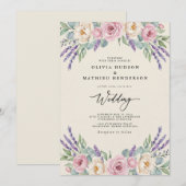 Licht Lentewedding met Lavendel Kaart (Voorkant / Achterkant)