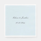 Licht lichtblauwe trouw servet (Voorkant)