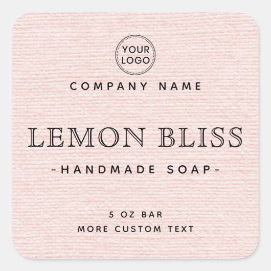 Licht lichtbruin roze linde ziet er uit op vierkan vierkante sticker (Voorkant)