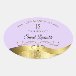 Licht Lila Wavy Gold met Monogram Product Label