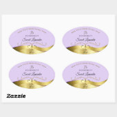 Licht Lila Wavy Gold met Monogram Product Label (Vel)