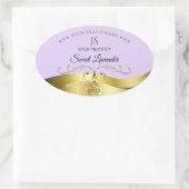 Licht Lila Wavy Gold met Monogram Product Label (Tas)