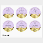 Licht Lila Wavy Gold met Monogram Product Label (Vel)