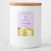 Licht Lila Wavy Gold met Monogram Product Label Voedselcontainer Etiket (Voorkant)