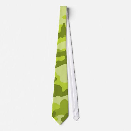 Licht, Lime Green Camo, Camouflage Stropdas (Voorkant)