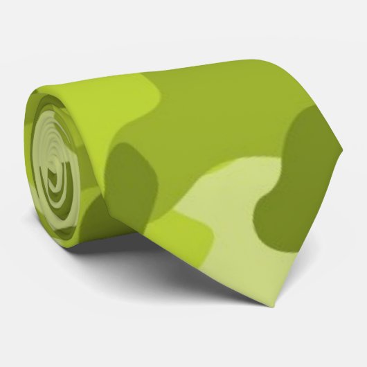 Licht, Lime Green Camo, Camouflage Stropdas (Opgerold)