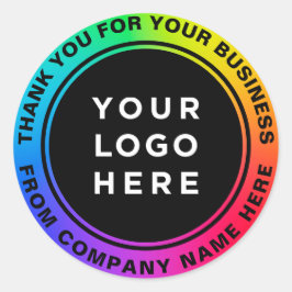 Licht Logo Naam Web Professional Logo Dank u Ronde Sticker