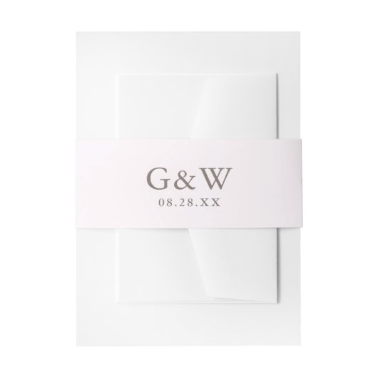 Licht Magenta Roze Monogram Bruiloft Uitnodigingen Wikkel (Voorkant Voorbeeld)