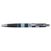 Licht & marineblauw gestreept monogram op maat pen (Achterkant)
