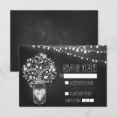 Licht mason potlood krijtbord trouw-RSVP-kaarten RSVP Kaartje (Voorkant / Achterkant)