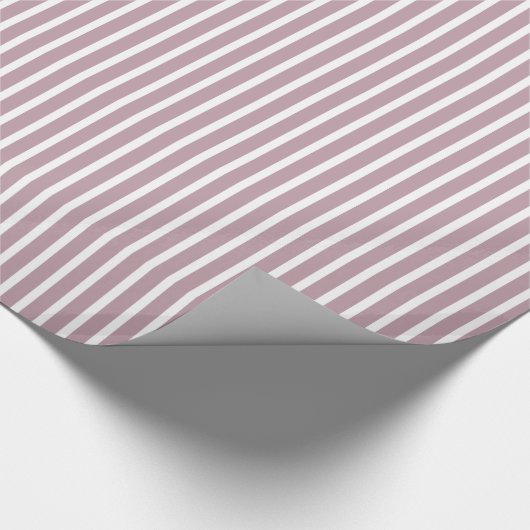 Licht Mauve Paars en White Stripe Patroon Cadeaupapier (Hoek)