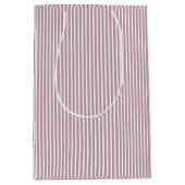 Licht Mauve Paars en White Stripe Patroon Medium Cadeauzakje (Voorkant)