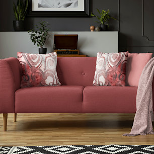 Licht Mauve Taupe Rood Roze Ivoor Cirkels Kunst Kussen