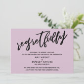 Licht Mauve Teleurstellende Trouwannuleringskaart Kaart (Staand voorkant)