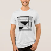 Licht & Medium Grijs Zwart Geometrische Abstracte  Tri-Blend Shirt (Voorkant)