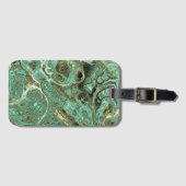 Licht melkachtig Blauwgroen marmeren werveling Bag Bagagelabel (Voorkant (horizontaal))