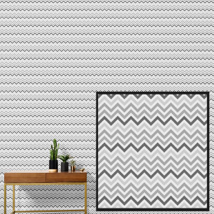 Licht Mid Donker Grijs Chevron Geometrisch Behang
