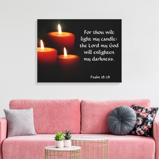 Licht mijn kaars verpakt canvas (Insitu (Woonkamer))