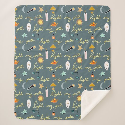 Licht Mijn pad Sherpa Deken (Voorkant)