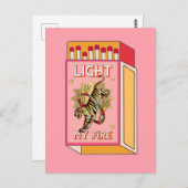 Licht mijn Vuurmatchbox Art Briefkaart (Voorkant / Achterkant)
