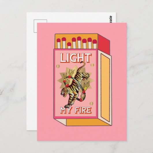 Licht mijn Vuurmatchbox Art Briefkaart (Voorkant / Achterkant)