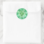 Licht Mint Green Flower Blossom Made with Love Ronde Sticker (Tas)