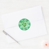 Licht Mint Green Flower Blossom Made with Love Ronde Sticker (Envelop)