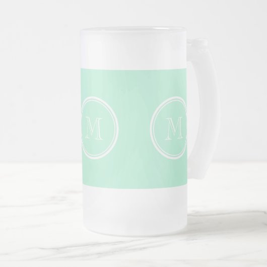 Licht Mint Green High End, gekleurd Matglas Bierpul (Voorkant rechts)