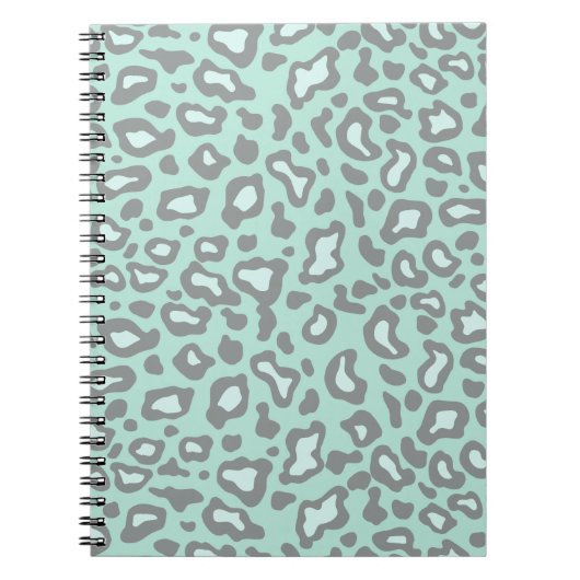 Licht Mint Leopard Notitieboek (Voorkant)