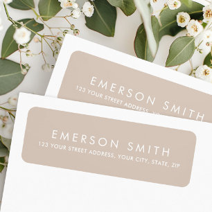 Licht mocha bruin minimaal elegant retouradres etiket