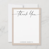 Licht mocha bruine rand voeg naam toe Dank u Bedankkaart (Voorkant)