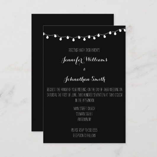 Licht moderne bruiloft uitnodigingen (Voorkant / Achterkant)