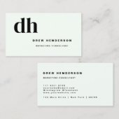 Licht Monogram Minimalistisch Modern Professioneel Visitekaartje (Voorkant / Achterkant)