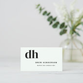 Licht Monogram Minimalistisch Modern Professioneel Visitekaartje (Staand voorkant)