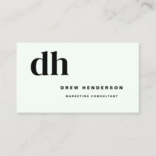 Licht Monogram Minimalistisch Modern Professioneel Visitekaartje (Voorkant)