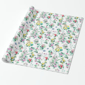 Licht mooi zomer bloemmotief cadeaupapier (Uitgerold)