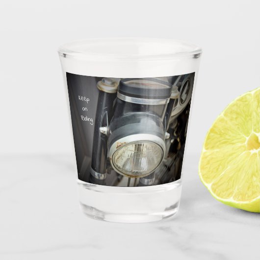 Licht motorfiets shot glas (Voorkant)