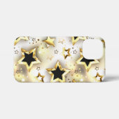Licht naadloos met gouden sterren iPhone hoesje (Achterkant horizontaal)