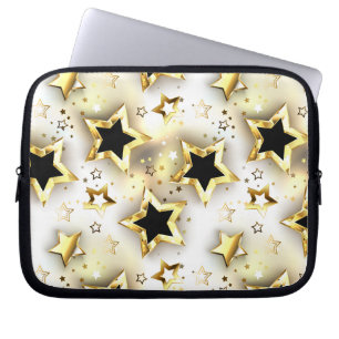 Licht naadloos met gouden sterren laptop sleeve